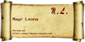 Mayr Leona névjegykártya